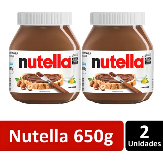 Kit C/2 Creme De Avelã Nutella Pote Grande 650g Foto 1