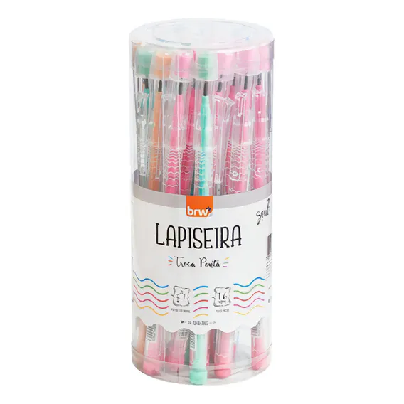 Kit C/24 Lapiseira Troca Ponta Coloridas 1,6mm Divertida Brw Foto 1