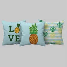 Kit C/3 Capas De Almofada Abacaxi Verão Amarelo 40x40 Foto mini 1
