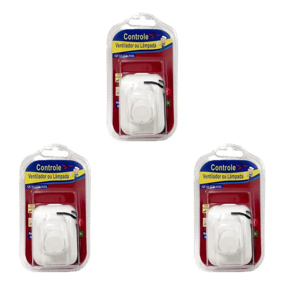 Kit C/3 - Controle Ventilador Qualitronix Luz Sobrepor Foto 1