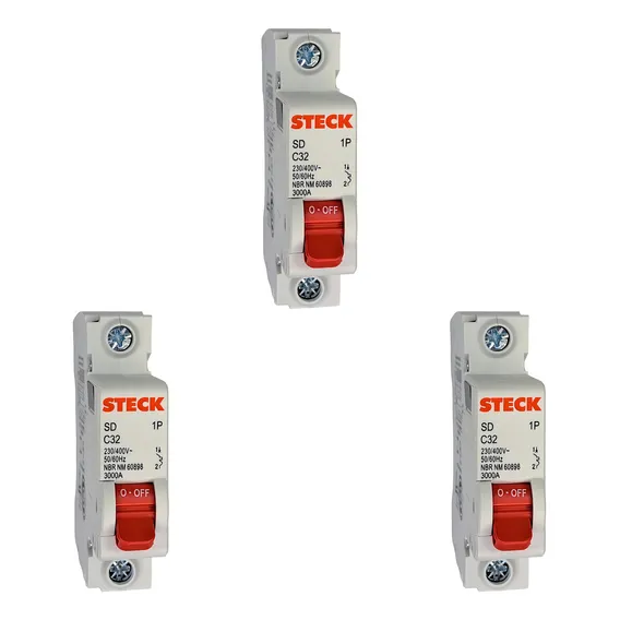 Kit C/3 - Disjuntor Steck Din Unipolar 32a. C Foto 1