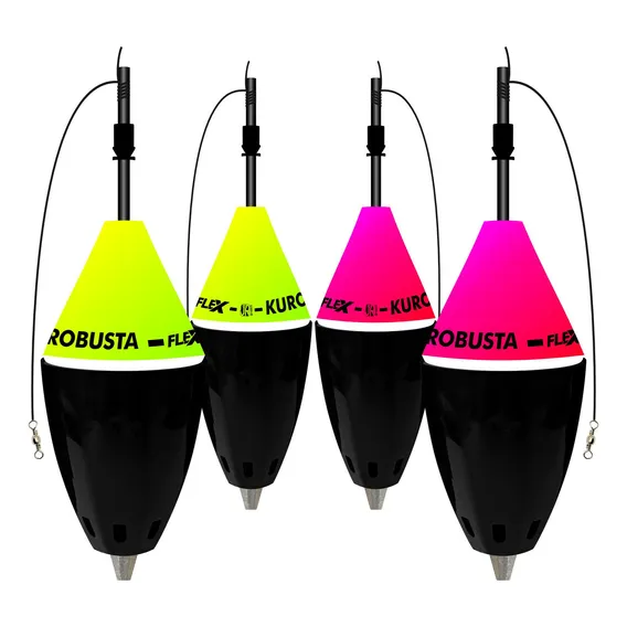 Kit c/4 Boias Cevadeiras Flex Kuro & Robusta 2 Kuro + 2 Robusta - Jrpesca Foto 1