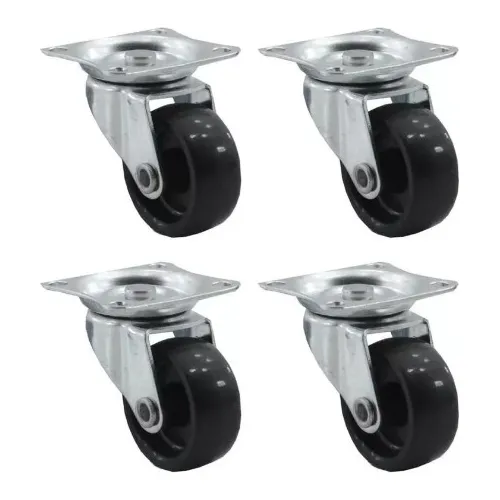 Kit C/4 Peças Rodizio Trava Para Moveis Vaso Em Geral 32mm Rodas Preto Foto 1