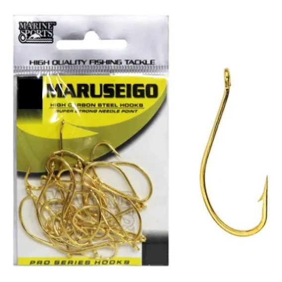 Kit C/50 Anzol De Pesca Marine Sports Maruseigo Gold N-18 Foto 1