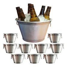 Kit C,50 Balde Para Gelo E Cerveja 9 Litros Em AlumÃnio Puro Liso Foto mini 1
