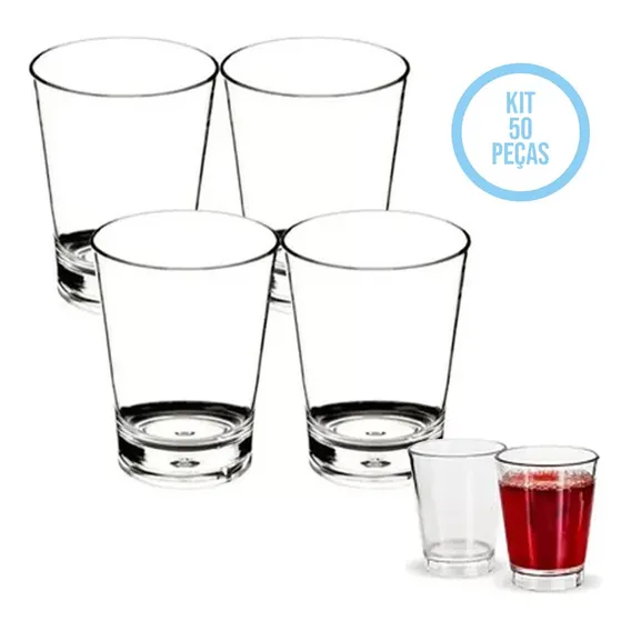 Kit C/50 Copo Dose Acrílico Shot Pinga/cachaça Copinho 55ml Foto 1
