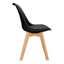 Kit C/6 Cadeiras Leda Charles Eames Saarinen Wood Preta Foto mini 3
