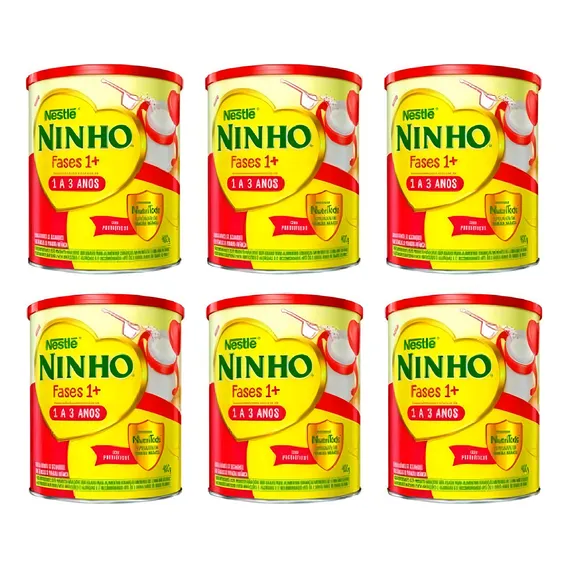 Kit C/6 Leite Ninho Fases 1+ 400g Formula Infantil Lata Foto 1