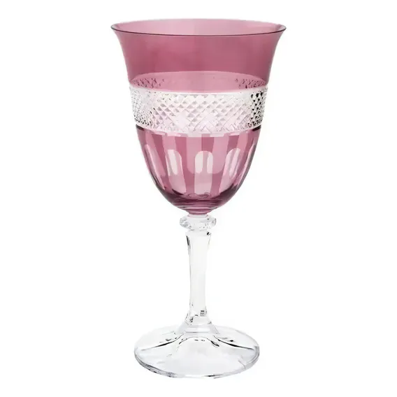 Kit C/6 Taças Cristal Bohemia Kleopatra 360ml Vinho Cor Ametista Foto 1