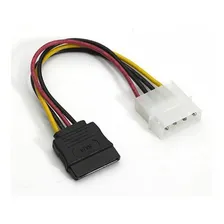 Kit Cabo De Dados Sata + Cabo De Força Molex 4 Pinos Cor Preto Foto  mini 1
