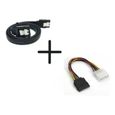 Kit Cabo De Dados Sata + Cabo De Força Molex 4 Pinos Cor Preto Foto mini  2