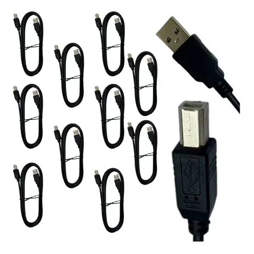 Kit Cabo De Impressora Com Conector Usb Le-902 3mt C/10un Cor Preto Foto 1