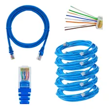 Kit Cabo De Rede 2 Metros Internet Rj45 Crimpado 10/1000 Foto  mini 1