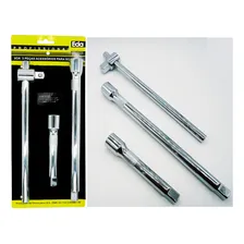 Kit Cabo Força T E Extensão Para Chave Catraca Soquete Foto mini  2