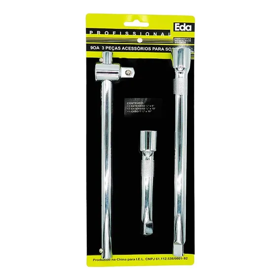 Kit Cabo Força T E Extensão Para Chave Catraca Soquete Foto 1