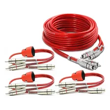 Kit Cabo Rca Blindado Stetsom 5 Metros + 3 Cabos Y 2m1 Prata Foto mini 1