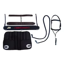 Kit Cabresto, Manta, Barrigueira, Peitoral E Rédea Montes Cor Preto Tamanho Único Foto  mini 1