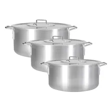 Kit Caçarola Restaurante Panela Aluminio N36 + N38 + N40 Cor Cinza Foto  mini 1