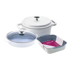Kit Caçarolas + Assadeira Hercules Antiaderente Ceramica G Foto mini 1