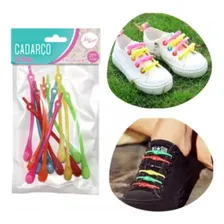 Kit Cadarço Coloridos C/ 60 Cadarço Silicone Adulto Infantil Foto  mini 1