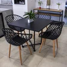 Kit Cadeiras Clarice Preto E 01 Mesa Jade 90 Cm Preto Foto mini 2