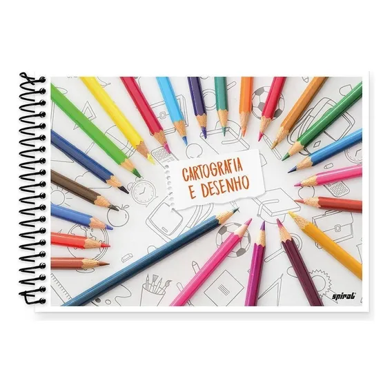 Kit Caderno Desenho 96 Folhas Capa FlexĂvel Lápis Cor Foto 1