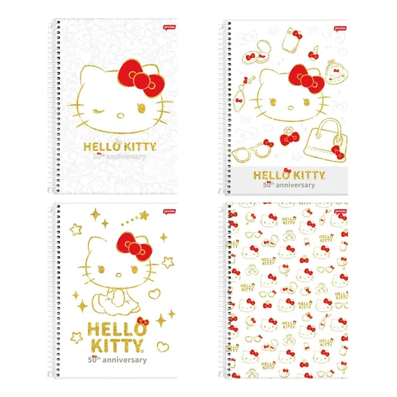 Kit Caderno Univ Cd Hello Kitty 160fls 10 Matérias - 4 Capas Foto 1