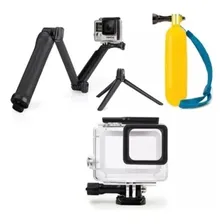 Kit Caixa Estanque Gopro 9/10 Flutuante Bastao 3 Way Acessor Foto mini 1