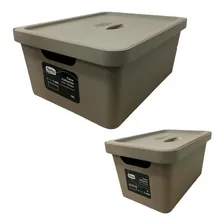 Kit Caixa Organizadora Útil 10l+ Caixa Organizadora 3l Cores Cor Cinza-claro Foto mini 1