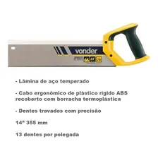 Kit Caixa Plástica Meia Esquadria + Serrote Costa 14 Vonder Foto mini 2