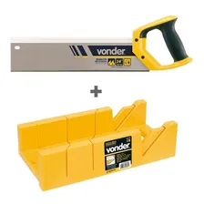Kit Caixa Plástica Meia Esquadria + Serrote Costa 14 Vonder Foto mini 1