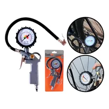 Kit Calibrador Manual De Pneus Anal贸gico C/ Man么metro E Bico Foto mini 1