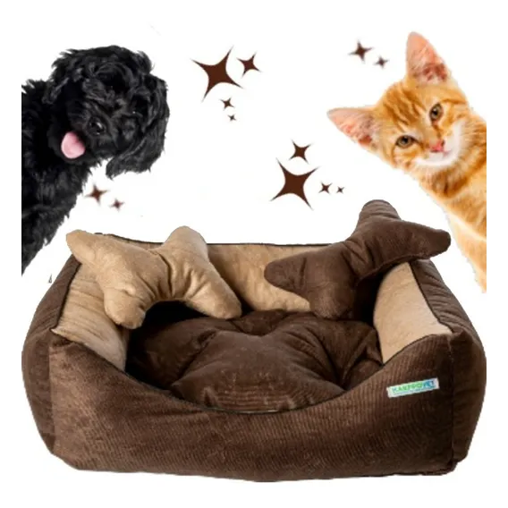 Kit Cama Caminha para Cachorro P 50x40X21 Kit Cor Marrom Enimalpet Foto 1