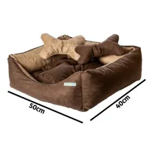 Kit Cama Caminha para Cachorro P 50x40X21 Kit Cor Marrom Enimalpet Foto mini 2