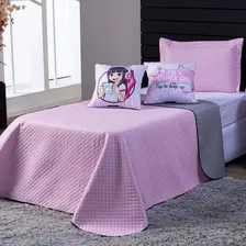 Kit Cama Colcha Girl Gamer Com Almofadas Solteiro 04 Peças Foto mini 1