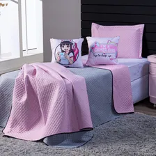 Kit Cama Colcha Girl Gamer Com Almofadas Solteiro 04 Peças Foto mini 3
