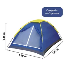 Kit Camping Barraca Iglú 3 Lugares Mor Com Colchão Casal Mor Cor Azul/amarelo Foto mini 4