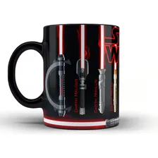 Kit Caneca Preta Porcelana Star Wars Sabre De Luz Jedi Sith Cor Preto Foto mini 2