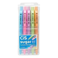 Kit Caneta Esferográfica Cis Sugar Rt 5 Cores Pastel 1.0mm Foto mini 1
