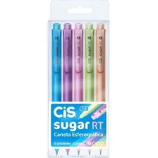 Kit Caneta Esferográfica Cis Sugar Rt 5 Cores Pastel 1.0mm Foto mini 2