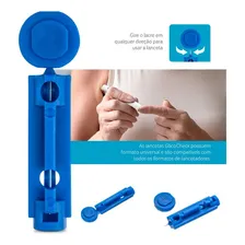 Kit Caneta Lancetadora + 100 Lancetas 28g Furar Dedo Indolor Cor Branco Foto  mini 1
