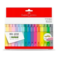 Kit Caneta Marca Texto Grifpen Faber Castell Estojo 15 cores Foto mini 1