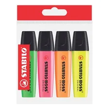 Kit Caneta Marca Texto Stabilo Boss Neon - 4 Unidades Foto  mini 1