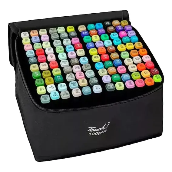 Kit Canetas Ponta Dupla 120 Cores Marcador Texto Permanente Foto 1
