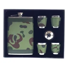 Kit Cantil 240ml Camuflado Porta Bebidas 4 Copos + Funil Foto mini 1