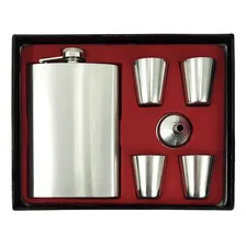 Kit Cantil De Bolso Whisky 6 Peças Aço Inox Funil 4 Copos Foto mini 3