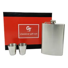 Kit Cantil Inox Para Bebidas 270ml Com 4 Copos 1 Funil Foto mini 1