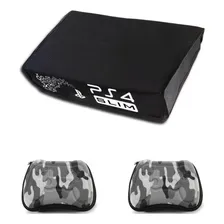 Kit Capa Antipoeira Ps4 Pró + 2 Cases Controle Ps4 Camuflada Cor Camuflada/zíper Preto Foto  mini 1