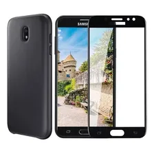 Kit Capa Case Aveludada Preto Para Galaxy J7 Pro + Pelicula Foto mini 1