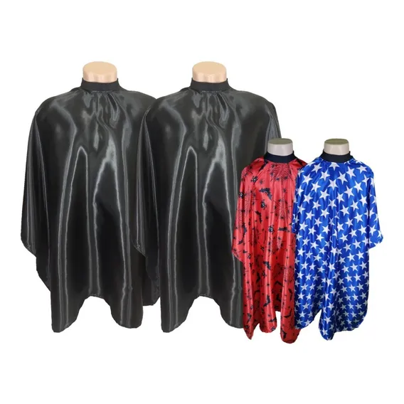 Kit Capa De Corte Barbeiro/cabeleireiro 2 Adulto+ 2 Infantil 2 Adulto + 2 Infantil Foto 1